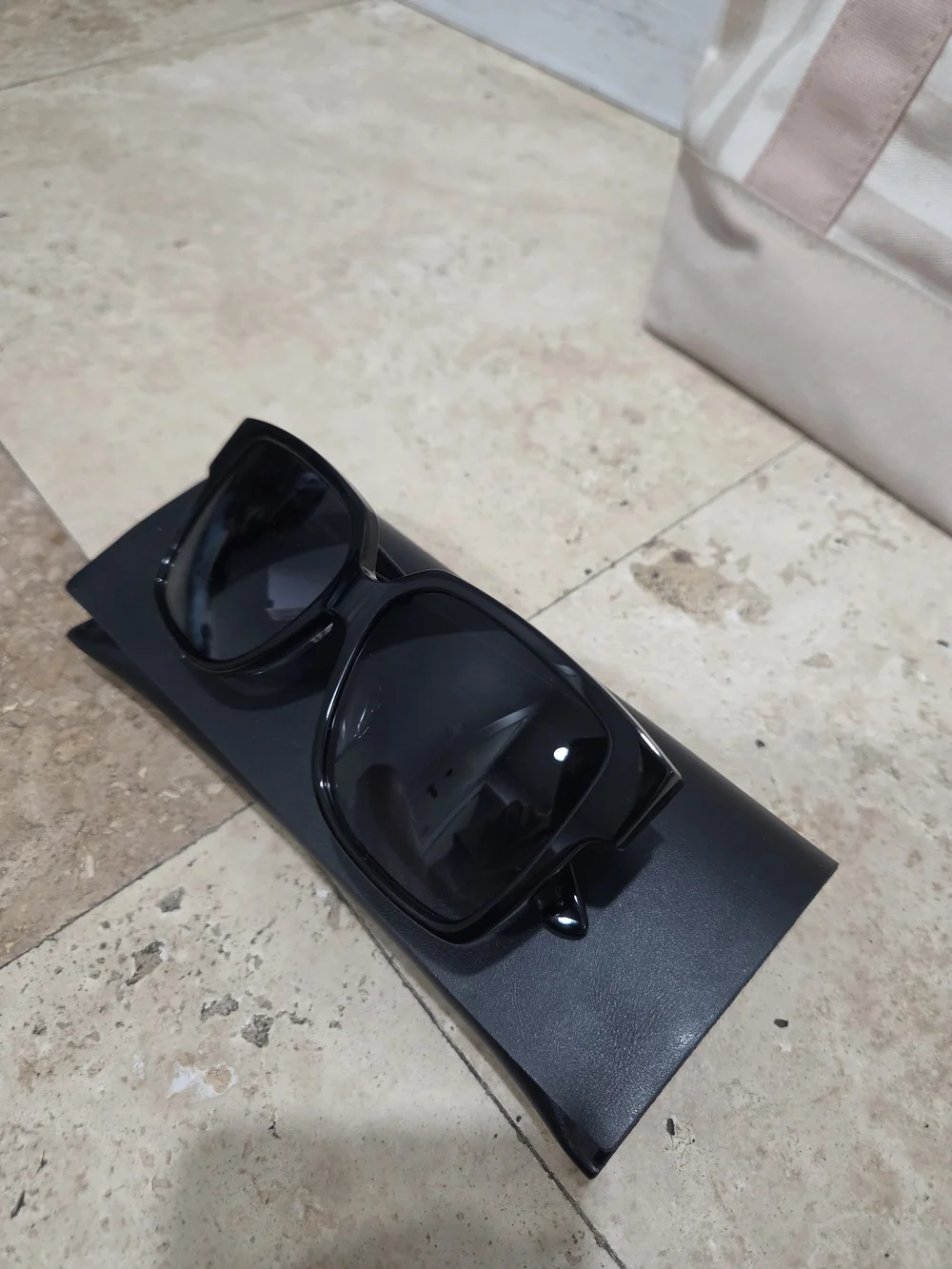 Saint Laurent Black  Sunglasses -56mm Square Sunglasses - Authentic